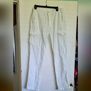 White Cotton Uniqlo Women's Lightweight Cargo Pants Size Large